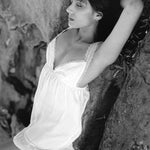 Céline, Babydoll in sheer silk and Chantilly lace - Ariane Delarue Lingerie