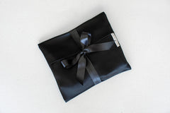 Black Satin Lingerie Pouch - Ariane Delarue Lingerie