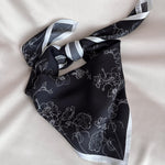 Silk Scarf Carré 90 in Black - Ariane Delarue Lingerie