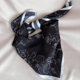 Silk Scarf Carré 90 in Black - Ariane Delarue Lingerie