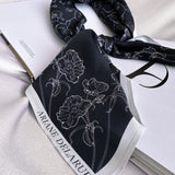 Silk Scarf Carré 90 in Black - Ariane Delarue Lingerie