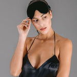 Sleep Eye-mask in black satin - Ariane Delarue Lingerie