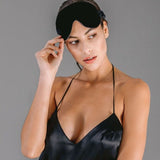 Sleep Eye-mask in black satin - Ariane Delarue Lingerie