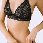 Soft triangle bra in black OEKO-Tex French lace - Ariane Delarue Lingerie