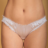 Vintage inspired white satin silk knickers - Ariane Delarue Lingerie