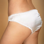 Vintage inspired white satin silk knickers - Ariane Delarue Lingerie