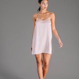 Amanda, Nightdress in satin silk and Leavers lace