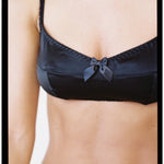 Camille, Bralette in Black Silk - Ariane Delarue Lingerie