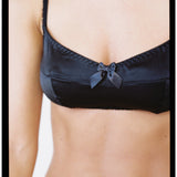 Camille, Bralette in Black Silk - Ariane Delarue Lingerie