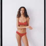 Camille, Bralette in Red Silk - Ariane Delarue Lingerie