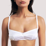 Camille Silk Satin Bralette — Optical White - Ariane Delarue Lingerie