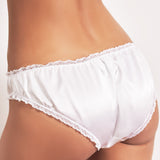 Camille Silk Satin Panty — Optical White - Ariane Delarue Lingerie
