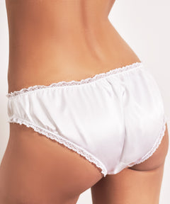 Camille Silk Satin Panty — Optical White - Ariane Delarue Lingerie