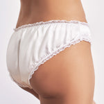 Camille Silk Satin Panty — Optical White - Ariane Delarue Lingerie