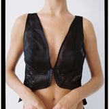 Jeanne, Camisole in organza and Leavers lace - Ariane Delarue Lingerie