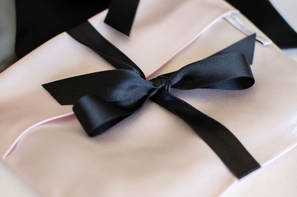 Powder Pink Satin Lingerie Pouch - Ariane Delarue Lingerie