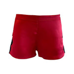 Silk satin bloomers shorts in red with French lace - Ariane Delarue Lingerie