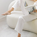 Silk satin pyjama trousers in white - Ariane Delarue Lingerie