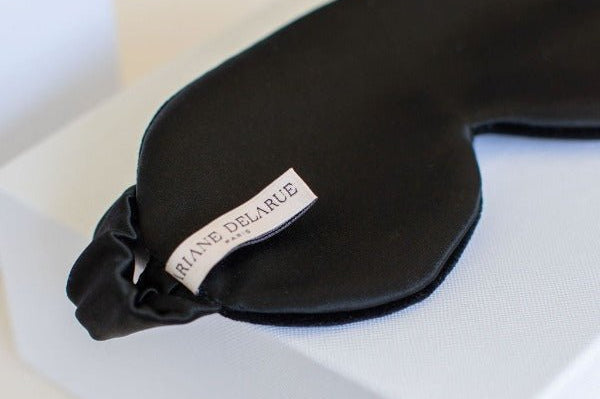 Sleep Eye-mask in black satin - Ariane Delarue Lingerie