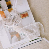 Soft triangle bra in white OEKO-Tex French lace - Ariane Delarue Lingerie